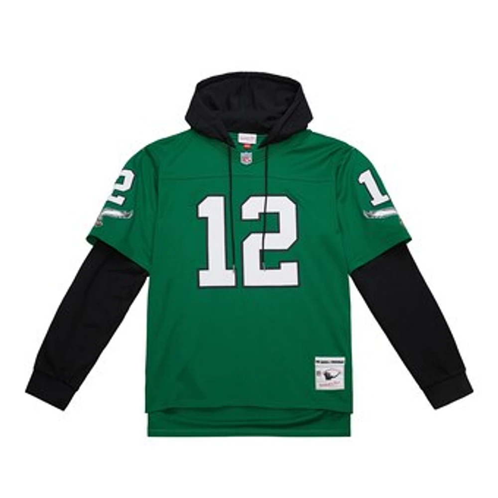 Men's Mitchell & Ness Randall Cunningham Kelly Green Philadelphia Eagles Player Name Number Hoodie Legacy Jersey