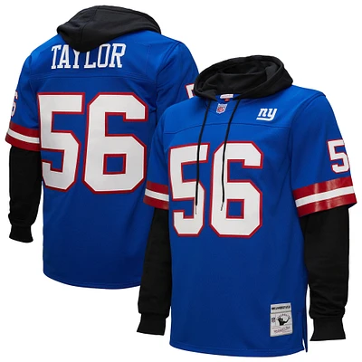 Men's Mitchell & Ness Lawrence Taylor Royal New York Giants Player Name Number Hoodie Legacy Jersey