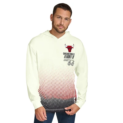 Men's Tommy Jeans Cream Chicago Bulls Ben Vintage Applique Long Sleeve Hoodie T-Shirt