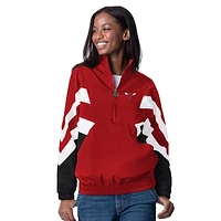 Women's Starter Red Chicago Bulls Renegade Oxford Half-Zip Jacket