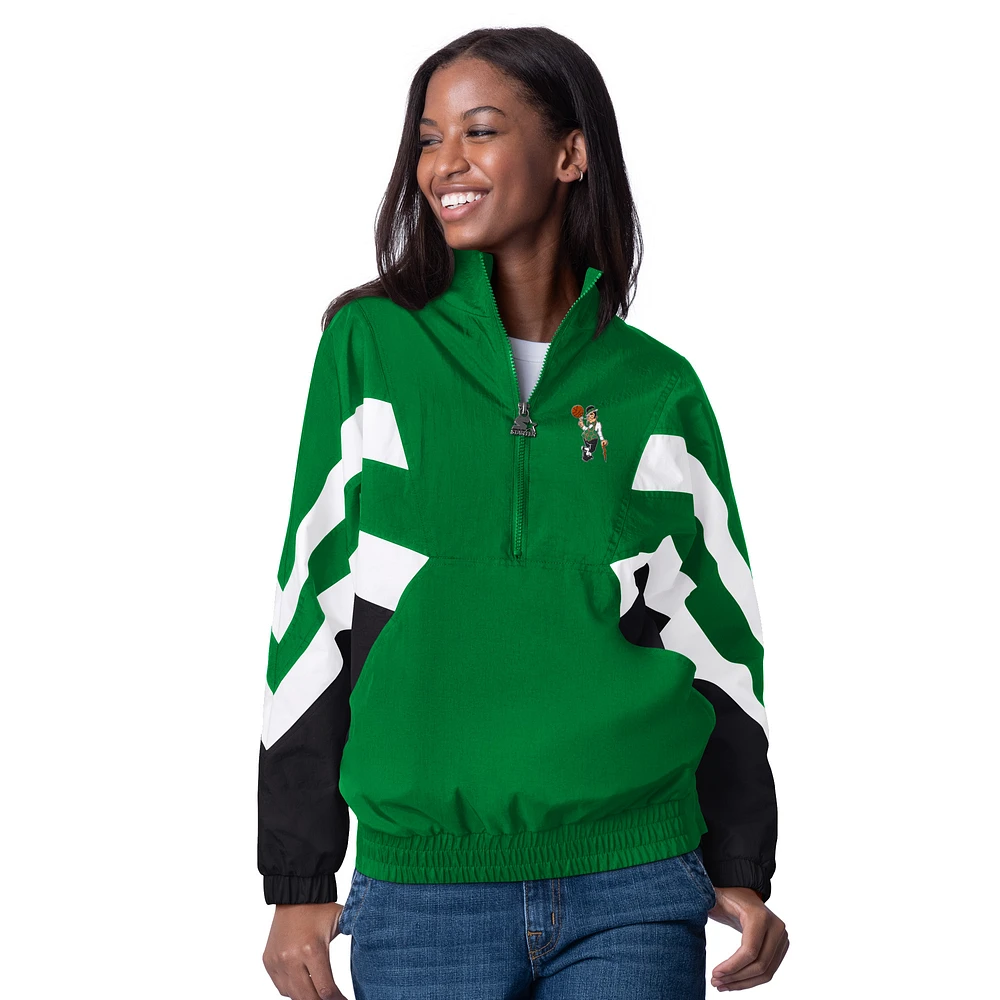 Women's Starter Kelly Green Boston Celtics Renegade Oxford Half-Zip Jacket