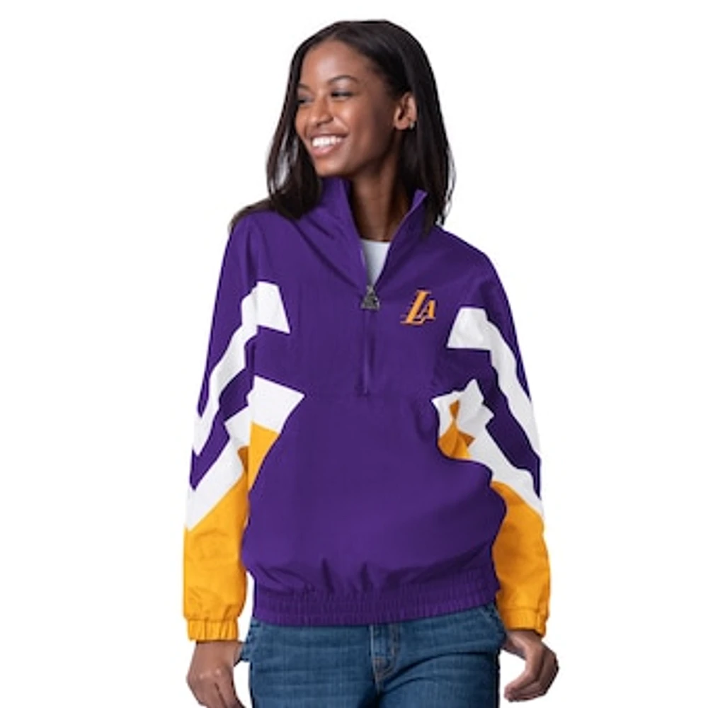 Women's Starter Purple Los Angeles Lakers Renegade Oxford Half-Zip Jacket