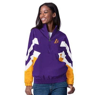 Women's Starter Purple Los Angeles Lakers Renegade Oxford Half-Zip Jacket