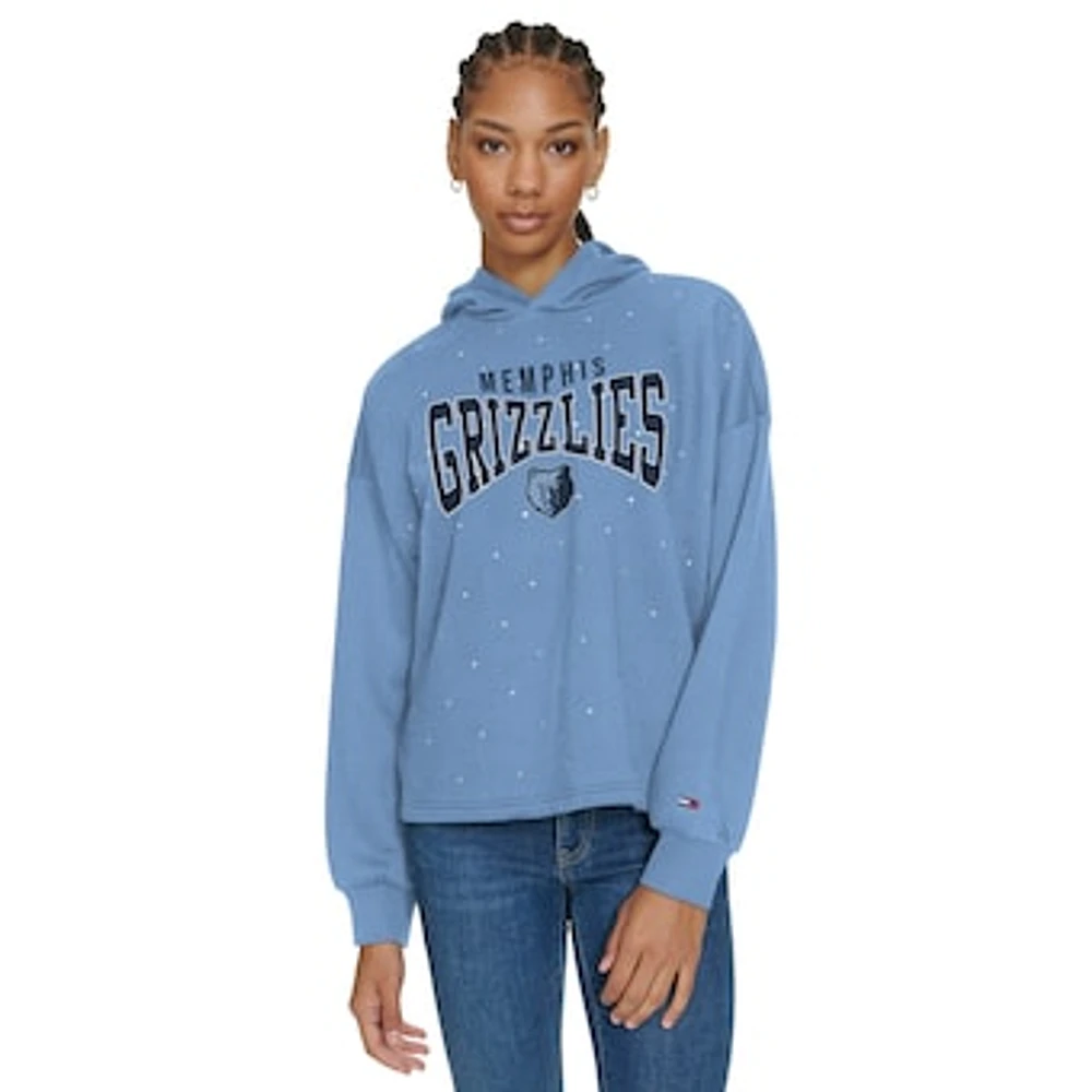 Women's Tommy Jeans Light Blue Memphis Grizzlies Stella Cropped Pullover Hoodie