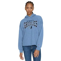 Women's Tommy Jeans Light Blue Memphis Grizzlies Stella Cropped Pullover Hoodie