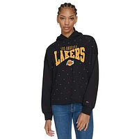 Women's Tommy Jeans Black Los Angeles Lakers Stella Cropped Pullover Hoodie