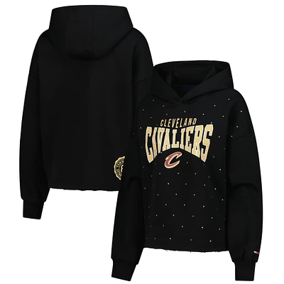 Women's Tommy Jeans Black Cleveland Cavaliers Stella Cropped Pullover Hoodie