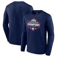 Men's Fanatics  Navy UConn Huskies 2024 NCAA Basketball National Champions Official Logo Long Sleeve T-Shirt