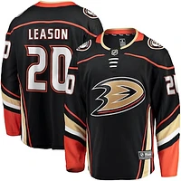 Men's Fanatics Brett Leason Black Anaheim Ducks Home Premier Breakaway Player Jersey