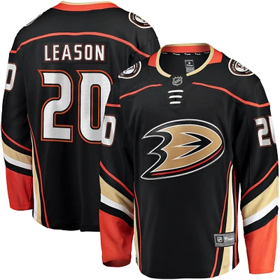 Men's Fanatics Brett Leason Black Anaheim Ducks Home Premier Breakaway Player Jersey