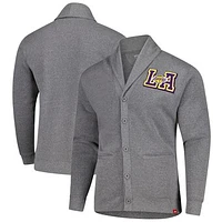 Unisex Sportiqe Heather Gray Los Angeles Lakers Henshaw Full-Button Cardigan Sweater