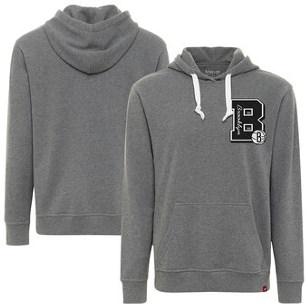 Unisex Sportiqe Heather Gray Brooklyn Nets Varsity Collection Blake Pullover Hoodie