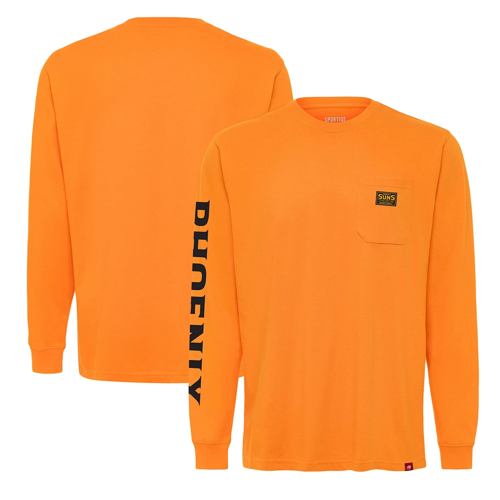 Unisex Sportiqe Orange Phoenix Suns Wales Heavyweight Pocket Long Sleeve T-Shirt