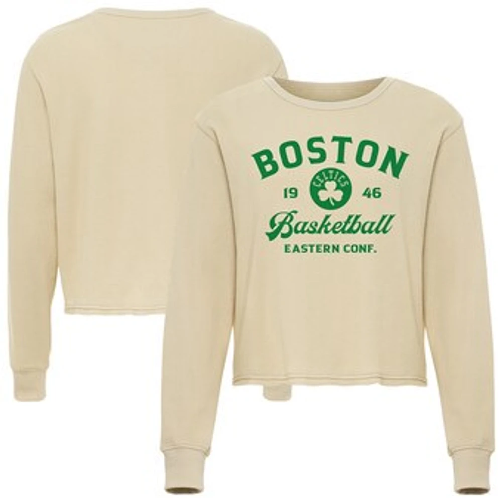 Unisex Sportiqe Cream Boston Celtics High Country Collection Cullen Waffle Knit Long Sleeve T-Shirt