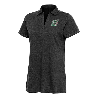Women's Antigua Heather Black Mexico National Team Pique Polo