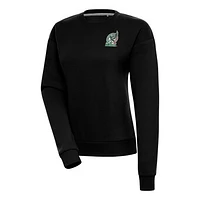 Women's Antigua Black Mexico National Team Takeover Crewneck Pullover Sweatshirt