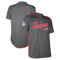 Men's  Stitches Charcoal Atlanta Braves Team V-Neck Jersey