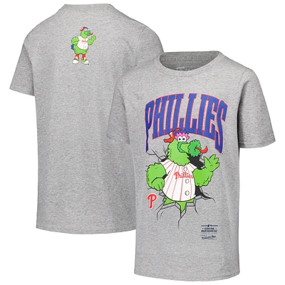 Youth Mitchell & Ness Heather Gray Philadelphia Phillies Mascot Breakthrough T-Shirt