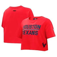 Women's Pro Standard Red Houston Texans Alternate Cropped Boxy T-Shirt