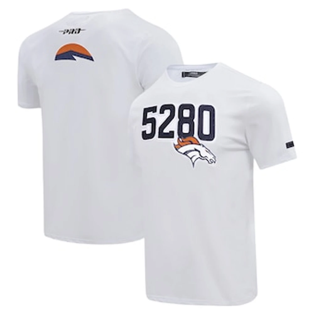 Men's Pro Standard White Denver Broncos Frozen Single Jersey T-Shirt