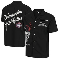 Unisex round21  Black Washington Mystics Lucky Strike Full-Button Bowling Shirt