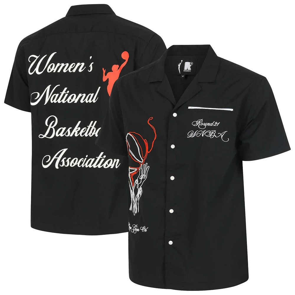 Unisex round21 Black WNBA  Lucky Strike Full-Button Bowling Shirt