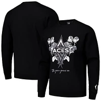 Unisex round21 Black Las Vegas Aces Bloom Pullover Crew Sweatshirt