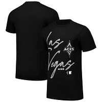 Unisex round21 Black Las Vegas Aces Script Sizzle Oversized Boxy T-Shirt