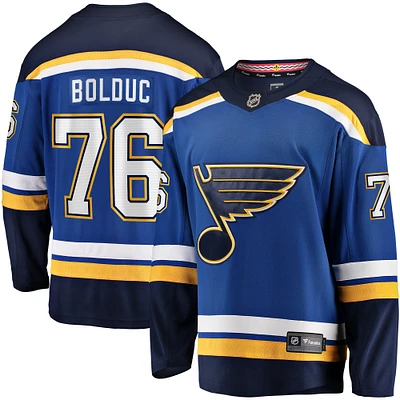 Men's Fanatics Zack Bolduc Blue St. Louis Blues Home Premier Breakaway Player Jersey