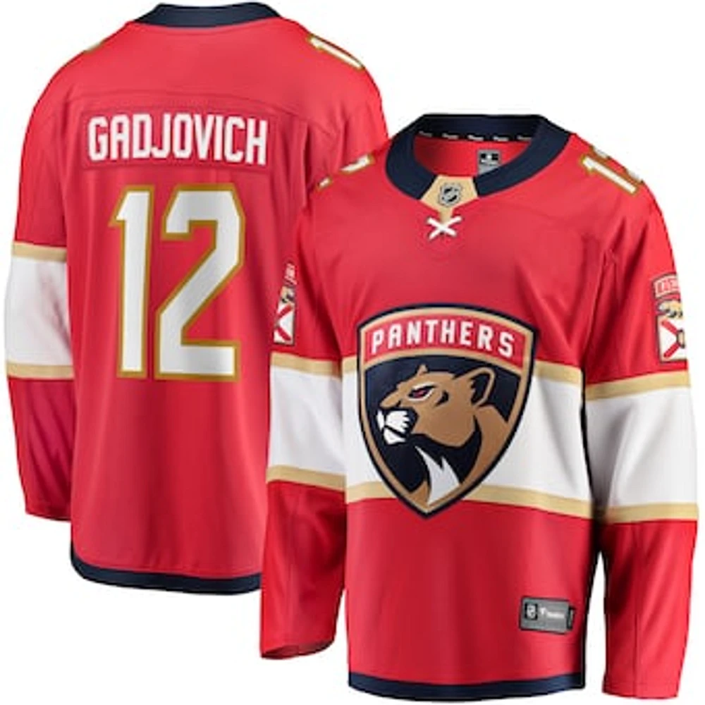 Men's Fanatics Jonah Gadjovich Red Florida Panthers  Premier Breakaway Player Jersey