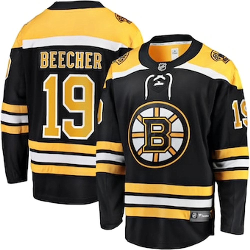 Men's Fanatics John Beecher Black Boston Bruins Home Premier Breakaway Player Jersey