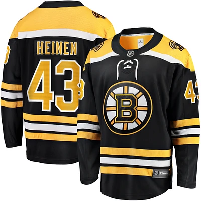 Men's Fanatics Danton Heinen Black Boston Bruins Home Premier Breakaway Player Jersey