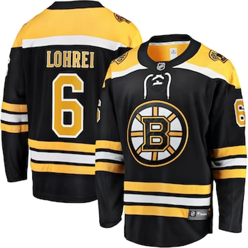 Men's Fanatics Mason Lohrei Black Boston Bruins Home Premier Breakaway Player Jersey