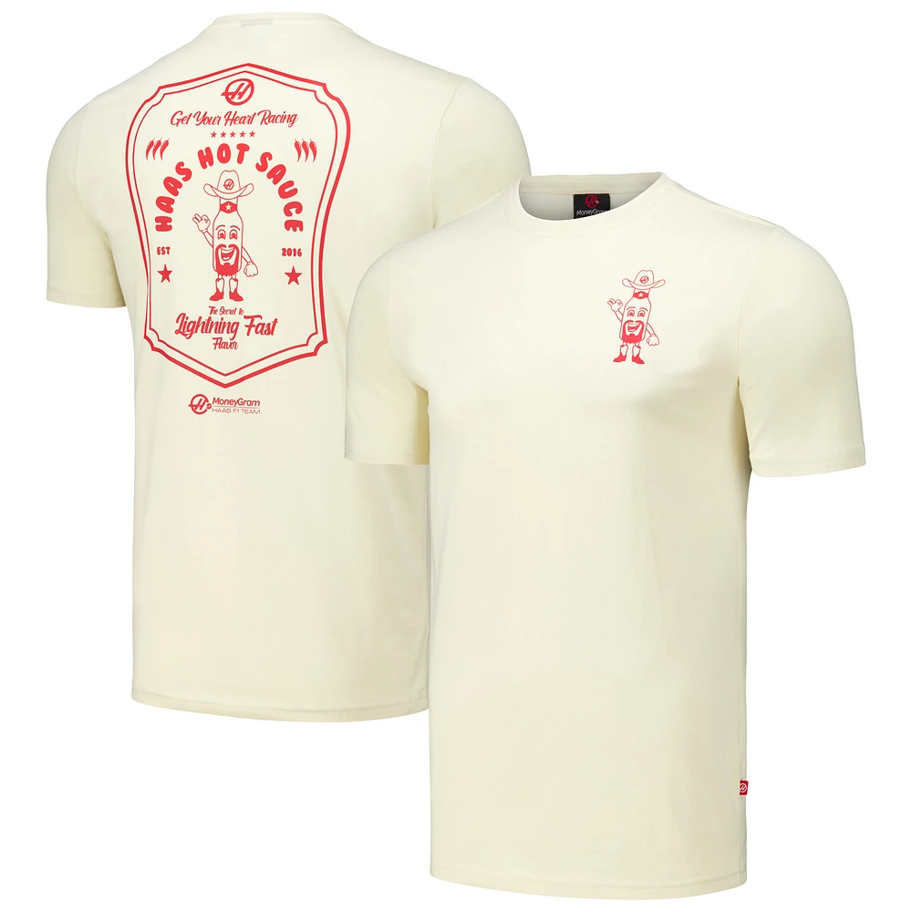 Men's Cream Haas F1 Team Hot Sauce T-Shirt