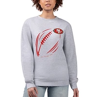 Women's G-III 4Her by Carl Banks Heather Gray San Francisco 49ers Football Logo Graphic Fleece Pullover Sweatshirt