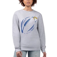 Women's G-III 4Her by Carl Banks Heather Gray Los Angeles Rams Football Logo Graphic Fleece Pullover Sweatshirt