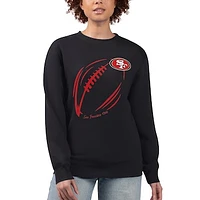 Women's G-III 4Her by Carl Banks Black San Francisco 49ers Football Logo Graphic Fleece Pullover Sweatshirt