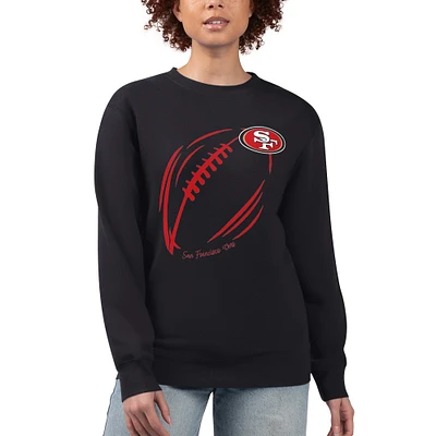 Women's G-III 4Her by Carl Banks Black San Francisco 49ers Football Logo Graphic Fleece Pullover Sweatshirt