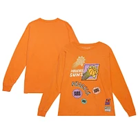 Men's Mitchell & Ness  Orange Phoenix Suns Hardwood Classics Sidewalk Sketch Long Sleeve T-Shirt