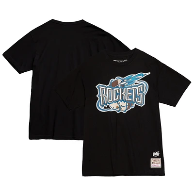 Men's Mitchell & Ness  Black Houston Rockets Hardwood Classics Camo Reflective T-Shirt