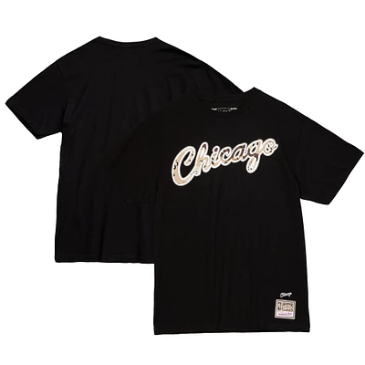 Men's Mitchell & Ness  Black Chicago Bulls Hardwood Classics Camo Reflective T-Shirt