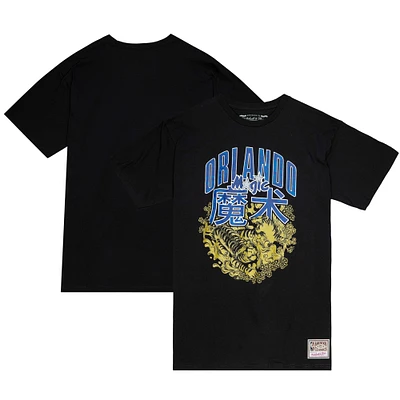 Men's Mitchell & Ness  Black Orlando Magic Hardwood Classics Chinese New Year 4.0 T-Shirt