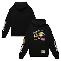 Men's Mitchell & Ness  Black Los Angeles Lakers Hardwood Classics Slap Sticker Pullover Hoodie
