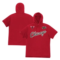 Men's Mitchell & Ness  Red Chicago Bulls Game Day Short Sleeve Pullover Hoodie