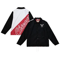 Men's Mitchell & Ness  Black Chicago Bulls Big Face 5.0 Coaches Full-Snap Jacket