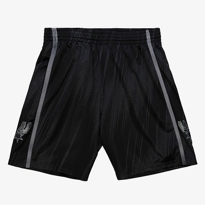 Men's Mitchell & Ness  Black San Antonio Spurs 2008/09 Hardwood Classics Monochrome Swingman Shorts