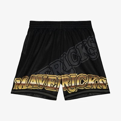 Men's Mitchell & Ness  Black Dallas Mavericks Big Face 4.0 Fashion Shorts