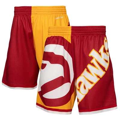 Men's Mitchell & Ness  Red Atlanta Hawks Big Face 5.0 Fashion Shorts