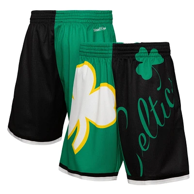 Men's Mitchell & Ness  Kelly Green Boston Celtics Big Face 5.0 Fashion Shorts