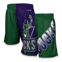 Men's Mitchell & Ness  Purple Milwaukee Bucks Big Face 5.0 Fashion Shorts